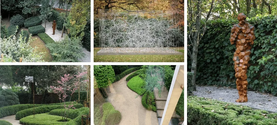 Sculpture garden references illustrating art within green spaces